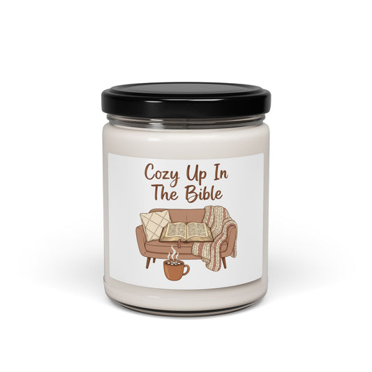 Cozy Up In The Bible Candle, Soy Jar | Cozy Night Art, Hygge Vibes
