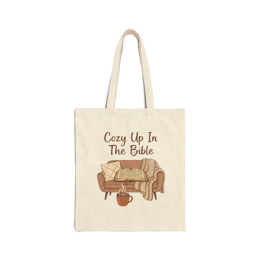 Cozy Up In The Bible Tote | cozy night art, hygge vibes