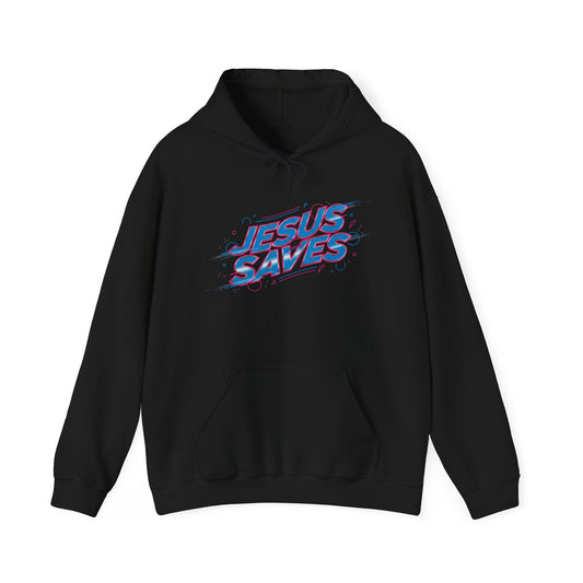 Melting 'JESUS SAVES' Hoodie | kinetic typography, glitch text design