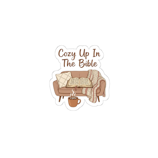 Cozy Up In The Bible Sticker | cozy night art, hygge vibes