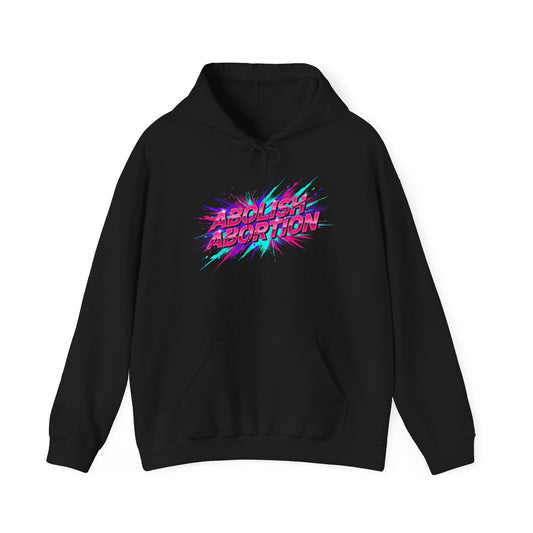 Abolish Abortion Hoodie | Kinetic typography, psychedelic font